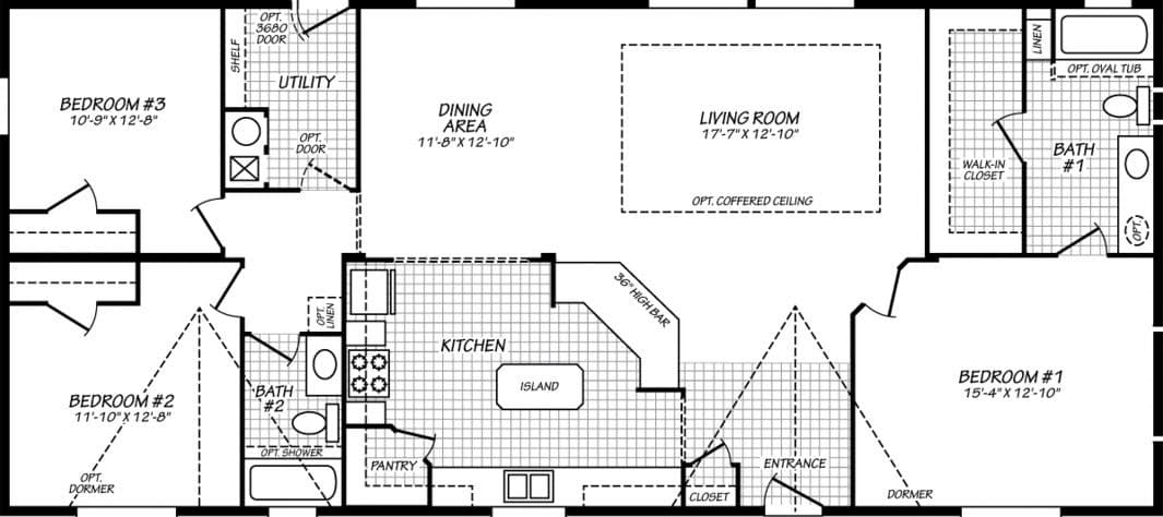 Evergreen 28603e floor plan home features